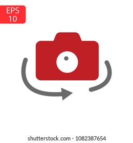 Camera Icon in trendy flat style isolated on grey background. Camera symbol for your web site design, logo, app