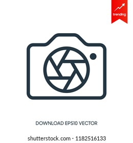 Camera Icon in trendy flat style isolated on grey background. Camera symbol for your web site design, logo, app, UI. Vector illustration, EPS10.