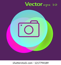 Camera Icon in trendy flat style isolated on grey background. Camera symbol for your web site design, logo, app, UI. Vector illustration, EPS10.