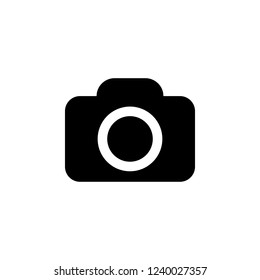 Camera Icon in trendy flat style isolated on grey background. Camera symbol for your web site design