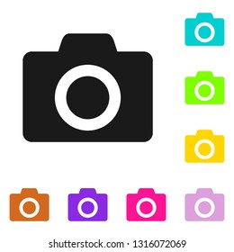 Camera Icon in trendy flat style isolated on grey background. Camera symbol for your web site design