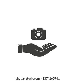 Camera Icon in trendy flat style isolated on grey background. Camera symbol for your web site design, logo, app, UI. Vector illustration,