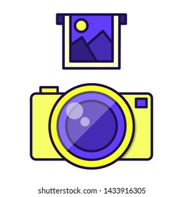 Camera icon in trendy flat style. Flat design in stylish colors. Isolated on white background