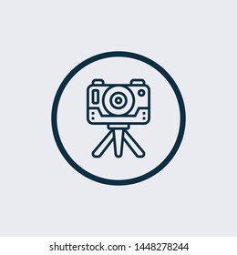 Camera Icon in trendy flat style isolated on grey background.