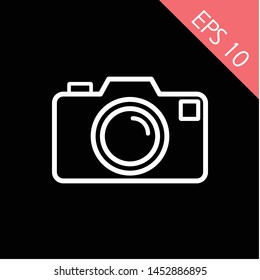Camera Icon in trendy flat style isolated on grey background. Camera symbol for your web site design, logo, app, UI. Vector illustration, EPS10, Premium.