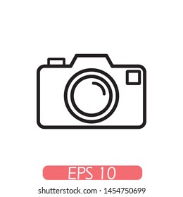 Camera Icon in trendy flat style isolated on grey background. Camera symbol for your web site design, logo, app, UI. Vector illustration, EPS10, Premium.