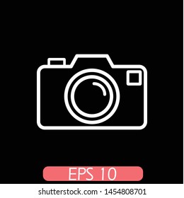 Camera Icon in trendy flat style isolated on grey background. Camera symbol for your web site design, logo, app, UI. Vector illustration, EPS10, Premium.