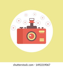 Camera icon in trendy flat style. Flat design in stylish colors