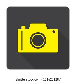 Camera Icon in trendy flat style isolated on Black background