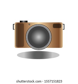 Camera icon in trendy flat style isolated on white background,Photography sign,Gold color body