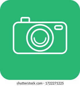Camera Icon in trendy flat style isolated on Green background Eps10.