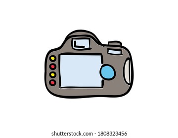Icono de cámara en estilo plano de moda, símbolo de cámara para el diseño de su sitio web, logotipo, aplicación, interfaz de usuario. Ilustración vectorial, Signo de fotografía de instantánea simple moderna. Símbolo de moda para botón web, aplicación móvil. Logotipo