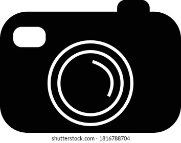 Icono de cámara de estilo plano moderno aislado en fondo gris. Símbolo de cámara para el diseño de su sitio web, logotipo, aplicación, interfaz de usuario. Ilustración del vector, EPS10.