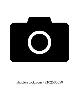 Camera-Symbol im trendigen, flachen Stil einzeln auf grauem Hintergrund. Kamerasymbol für Ihre Website-Design, Logo, App, Benutzeroberfläche. Vektorgrafik, EPS10.