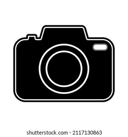 Camera icon in trendy flat style isolated on white background