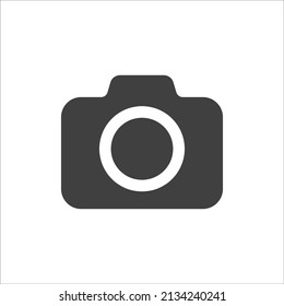 Camera-Symbol auf trendigem, flachem Hintergrund einzeln auf weißem Hintergrund