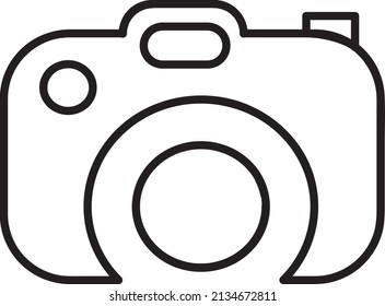 Icono de cámara en estilo plano de moda aislado en icono de línea de fondo blanco..eps
