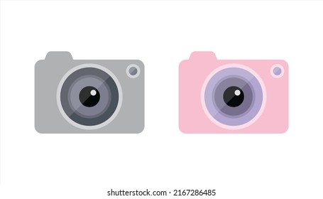 Camera icon. Trendy camera in flat style symbol, vector illustration