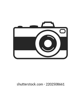 icono de cámara en estilo plano de moda aislado en fondo blanco