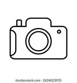 Icono de la cámara en estilo plano de moda aislado sobre fondo gris. Símbolo de la cámara para su diseño del Sitio web, logotipo, App, UI. Ilustración vectorial, EPS10.