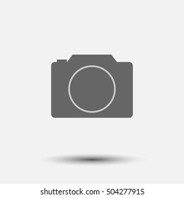 Camera Icon in trendy flat style isolated on grey background. Camera symbol for your web site design, logo, app.