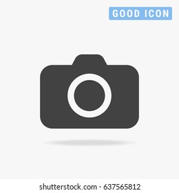 Camera Icon in trendy flat style isolated on grey background. Camera symbol 