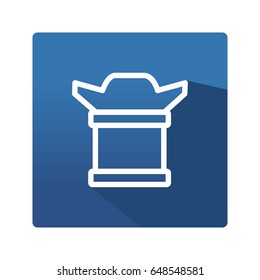 Camera icon in trendy flat style isolated on blue background. Camera pictogram for your web site design, logo, app. Vector illustration, EPS10.