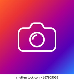 Camera Icon in trendy flat style isolated on colorful background. Camera symbol for your web site design, logo, app, UI. Vector illustration, EPS10. Editable stroke
