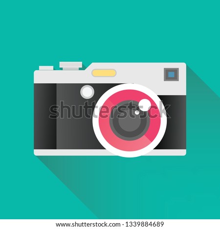 Camera Icon in trendy flat style concept. Flat design vector stylish illustration with modern colors. Isolated on stylish background. Camera symbol for your web site design, logo, app, and UI.