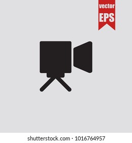Camera icon in trendy isolated on grey background.Vector illustration.