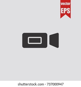 Camera icon in trendy isolated on grey background.Vector illustration.