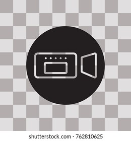 Camera icon in trendy isolated on grey background.Vector illustration.