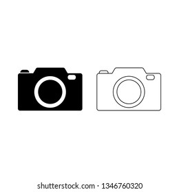 Camera Icon in trendy line and glyph style isolated on white background. Camera symbol for your web site design, logo, app, user interface. Vector illustration, eps 10.