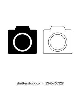Camera Icon in trendy line and glyph style isolated on white background. Camera symbol for your web site design, logo, app, user interface. Vector illustration, eps 10.