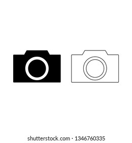 Camera Icon in trendy line and glyph style isolated on white background. Camera symbol for your web site design, logo, app, user interface. Vector illustration, eps 10.