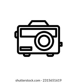 Camera icon in trendy line style design. Vector graphic illustration. Symbol camera for website, logo, app and interface design. Black icon vector design