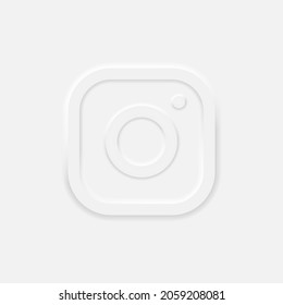 Camera icon in trendy neumorphic style. Camera symbol for your web site design, logo, app, UI. Vector EPS 10
