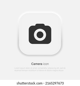 Camera Icon In Trendy Neumorphism Style. Camera Symbol For Your Web Site Design, Logo, App, UI. Vector EPS 10