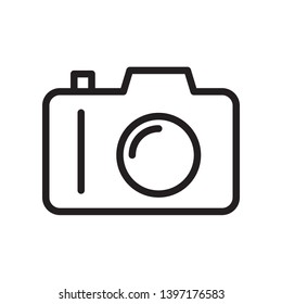 Camera icon in trendy outline style design. Vector graphic illustration. Camera symbol for website design, logo, app, and ui. Editable vector stroke. Pixel perfect. EPS 10.