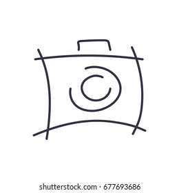 Camera Icon in trendy style. Camera symbol for your web site design, logo, app, UI. Vector illustration, EPS10. Abstract camera logo. Camera icon design silhouette in vector format. Editable stroke
