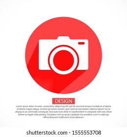 Camera Icon VECTOR 10 EPS. lorem ipsum Flat Design JPG