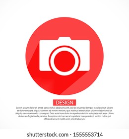 Camera Icon VECTOR 10 EPS. lorem ipsum Flat Design JPG