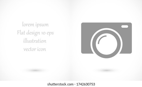 Camera Icon VECTOR 10 EPS. lorem ipsum Flat Design JPG