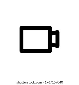 Camera icon vector with black line and white background