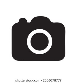 Camera icon vector. Camera black silhouette vector illustration