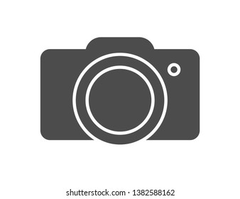 camera icon. vector black and white illustration