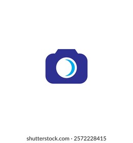 Camera Icon Vector With Blue Color