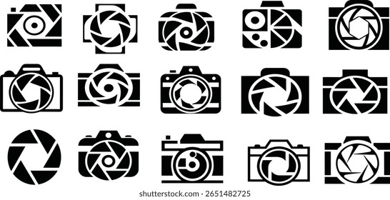 Camera Icon vector Button Set