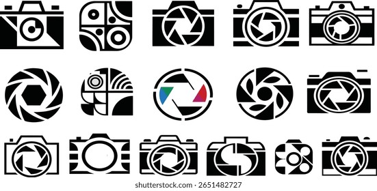 Camera Icon vector Button Set