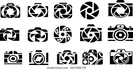 Camera Icon vector Button Set